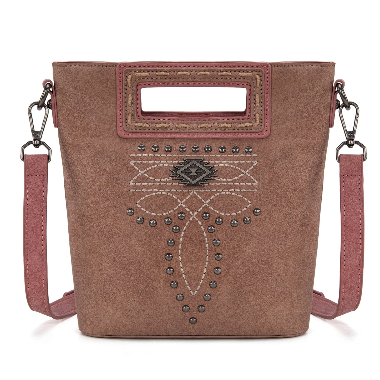 MW1325-8360  Montana West Cut-Out Embroidered Top Handle Crossbody