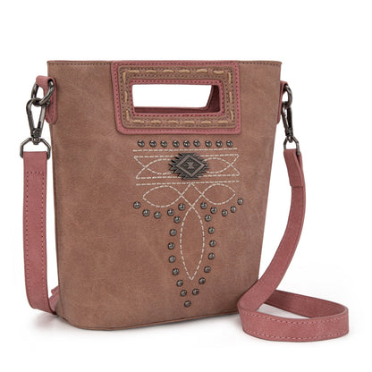 MW1325-8360  Montana West Cut-Out Embroidered Top Handle Crossbody