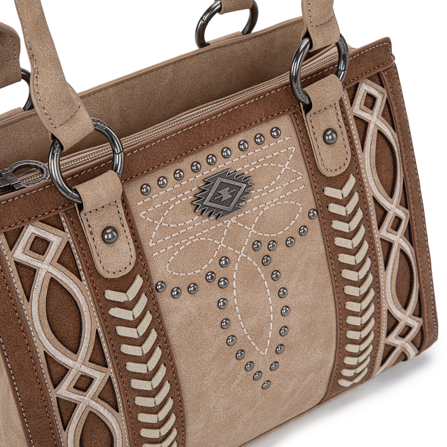 MW1325G-8317  Montana West Cut-Out Embroidered Concealed Carry Tote