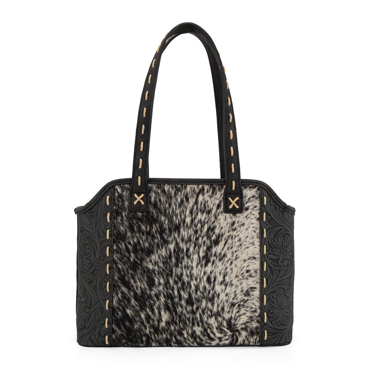 TR199G-8260  Trinity Ranch Genuine Hair-On Cowhide Tooled Concealed Carry Tote