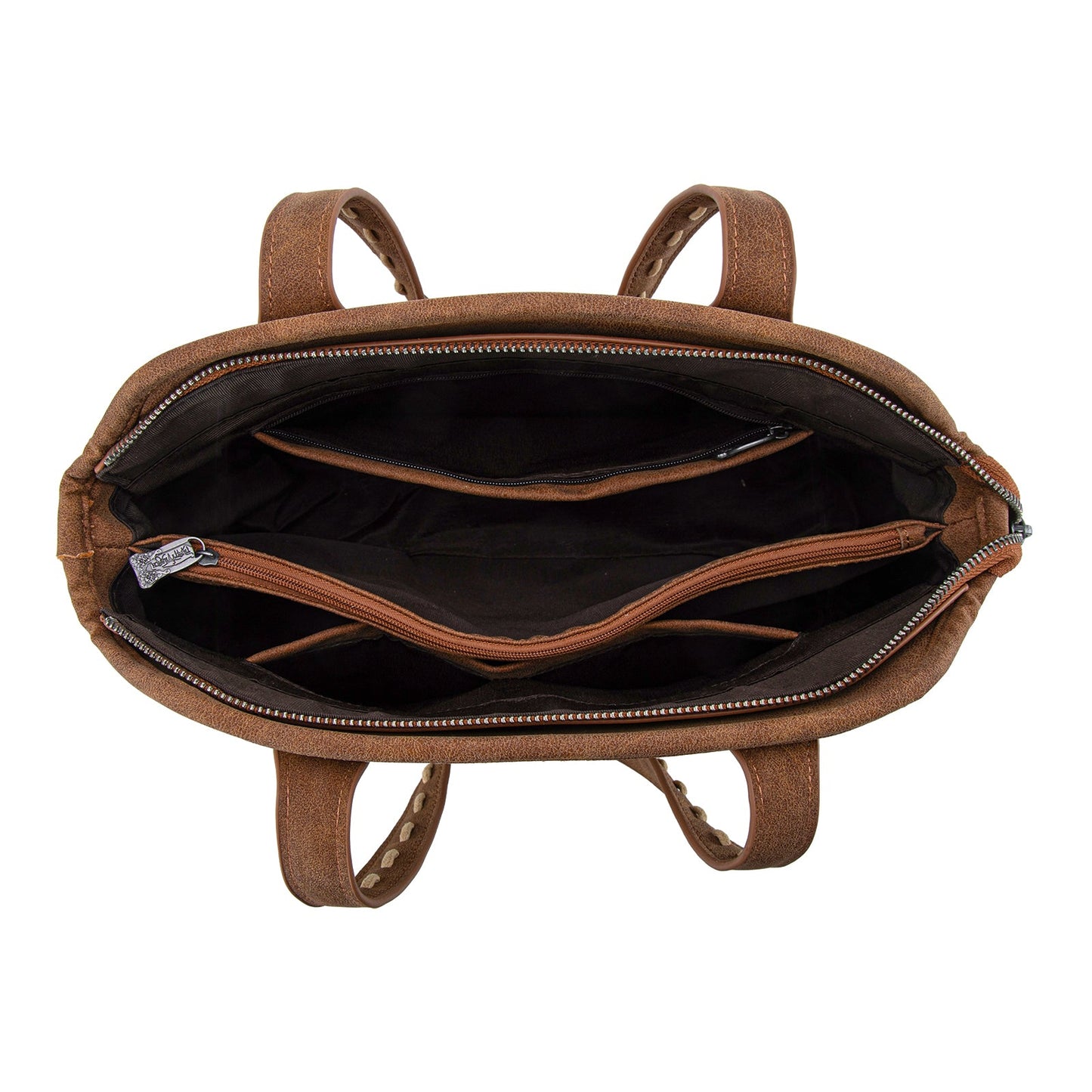 TR199G-8260  Trinity Ranch Genuine Hair-On Cowhide Tooled Concealed Carry Tote