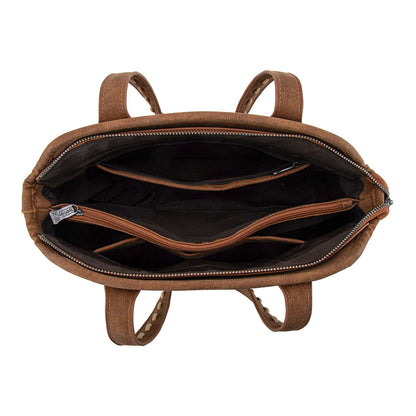 TR199G-8260  Trinity Ranch Genuine Hair-On Cowhide Tooled Concealed Carry Tote
