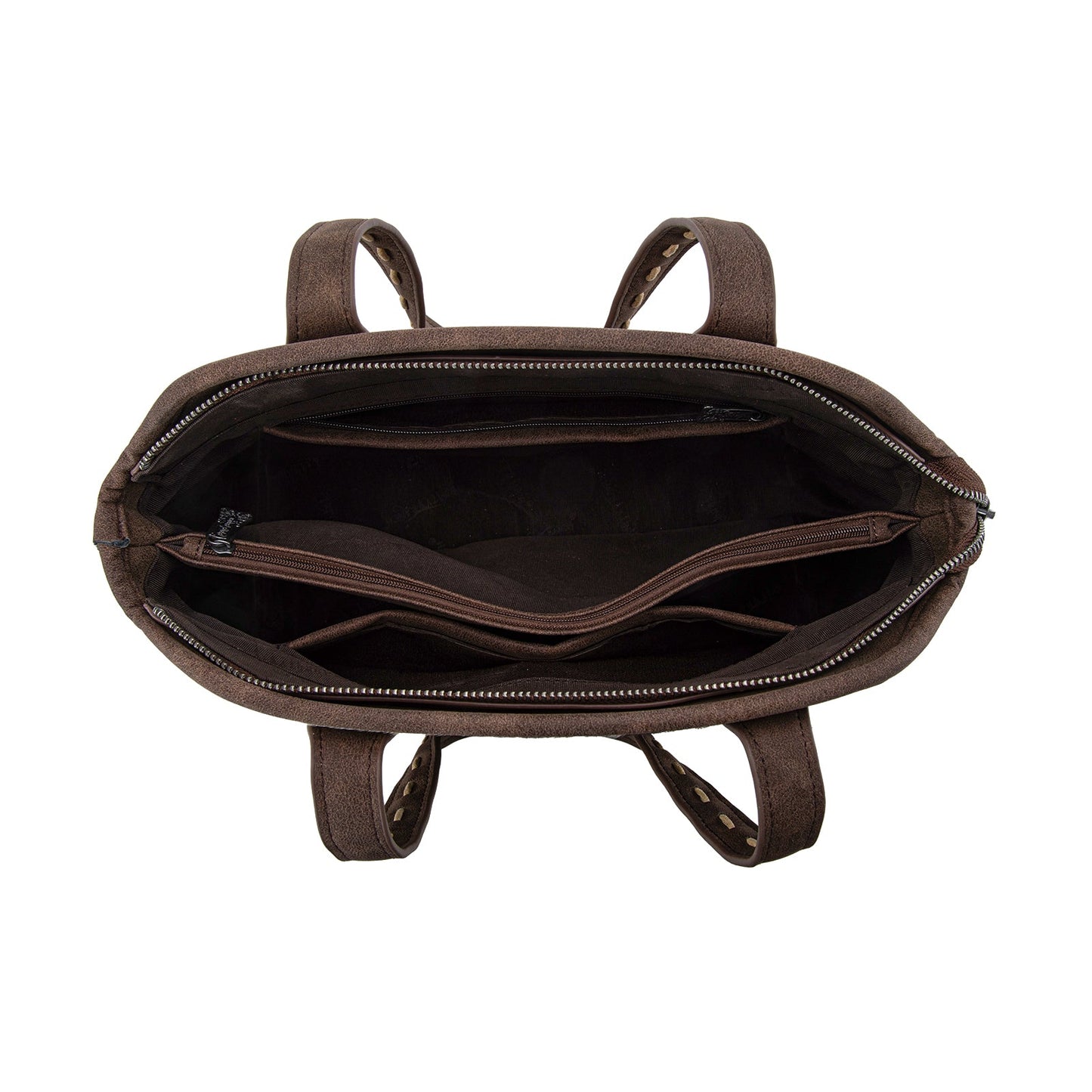 TR199G-8260  Trinity Ranch Genuine Hair-On Cowhide Tooled Concealed Carry Tote