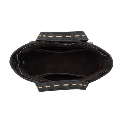 TR199-8122  Trinity Ranch Genuine Hair-On Cowhide Tooled Tote/Crossbody