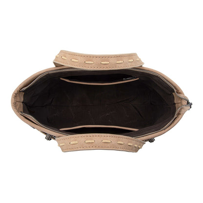 TR199-8122  Trinity Ranch Genuine Hair-On Cowhide Tooled Tote/Crossbody