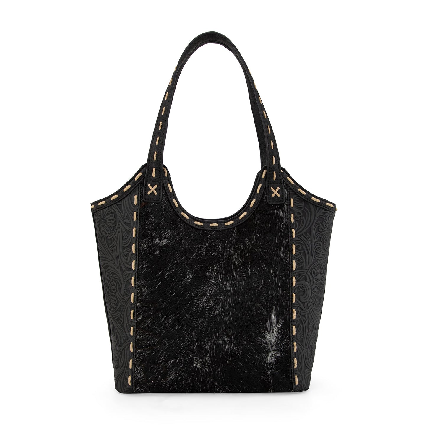TR199G-8250  Trinity Ranch Genuine Hair-On Cowhide Tooled Concealed Carry Tote
