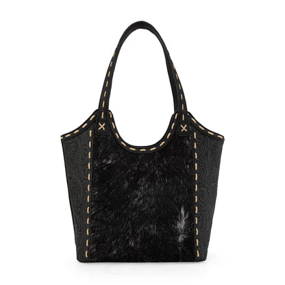 TR199G-8250  Trinity Ranch Genuine Hair-On Cowhide Tooled Concealed Carry Tote
