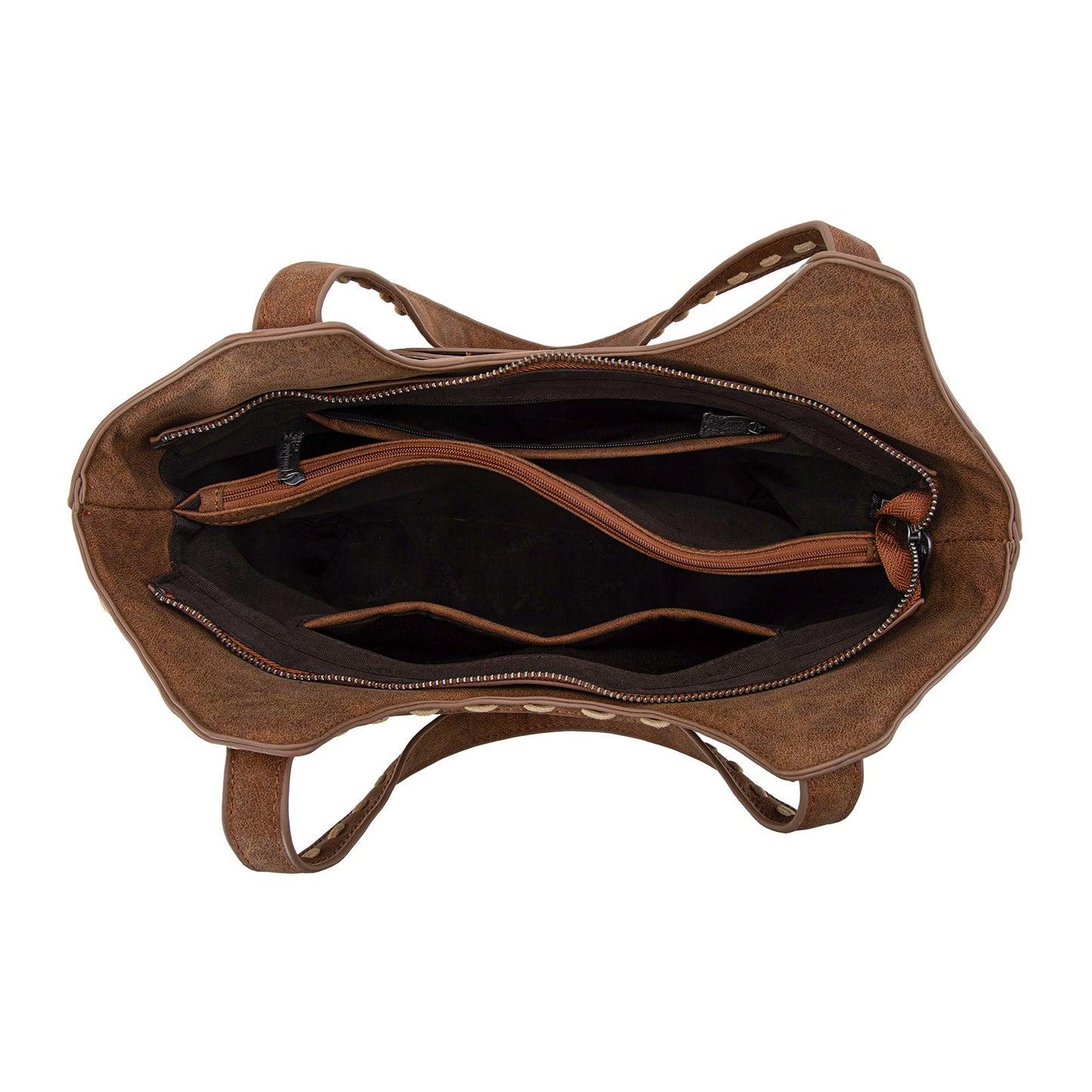 TR199G-8250  Trinity Ranch Genuine Hair-On Cowhide Tooled Concealed Carry Tote
