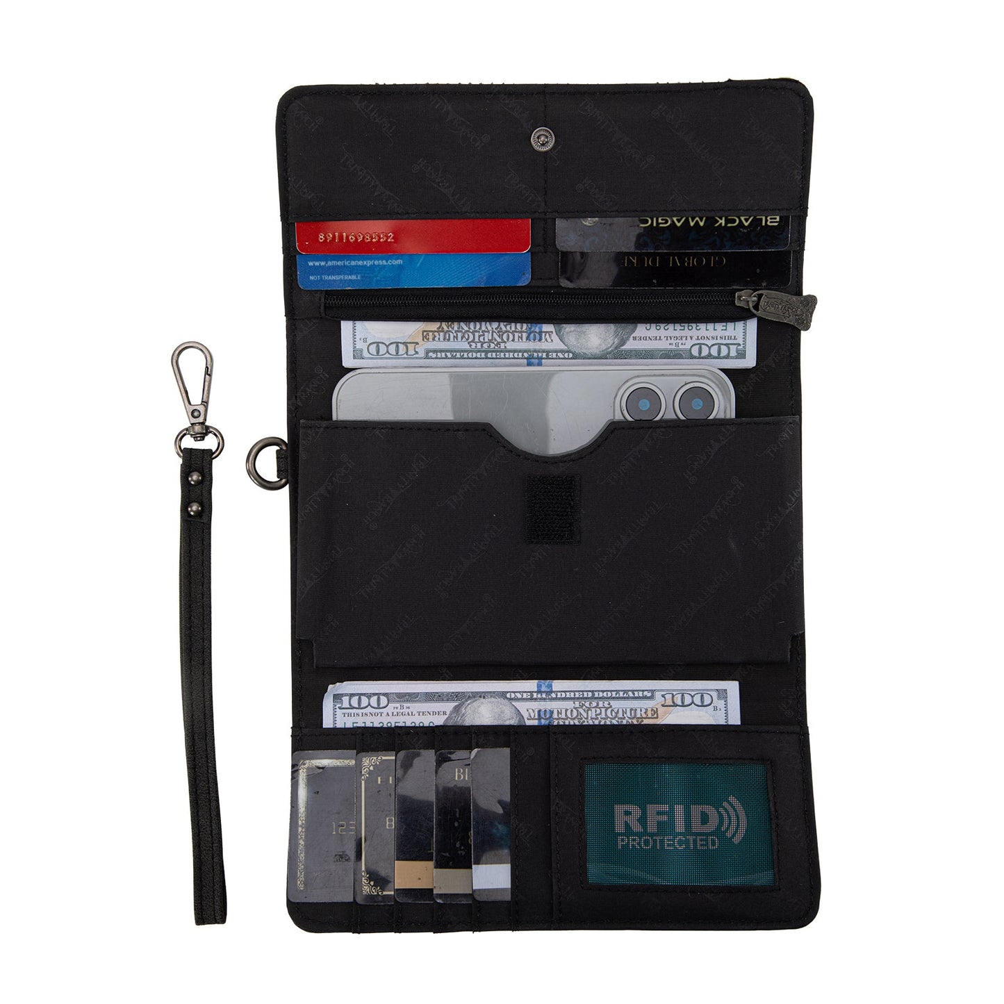 TR199-W018  Trinity Ranch Hair-On Cowhide Toole Collection Wallet