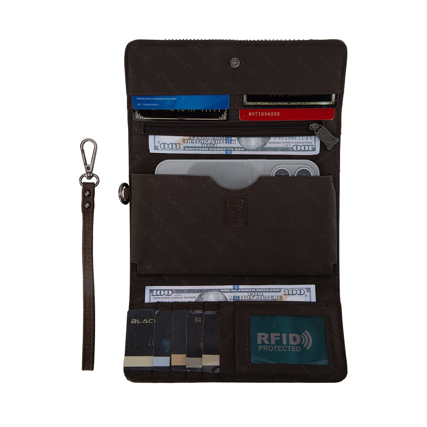 TR199-W018  Trinity Ranch Hair-On Cowhide Toole Collection Wallet