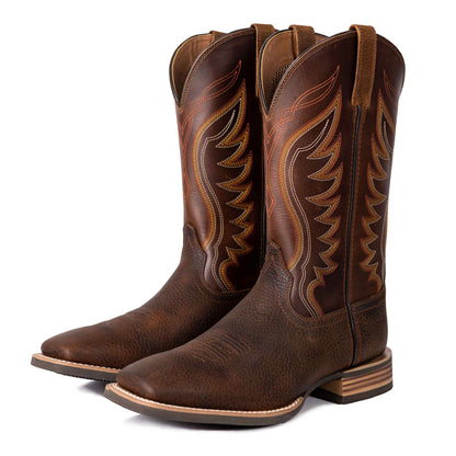 Palitutu PLT103601 Men's Western Cowboy Boots - Full Grain Leather, Square Toe