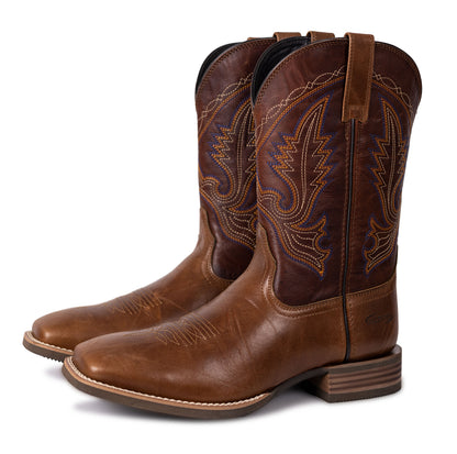 Palitutu EMMETT Men's Western Cowboy Boots - Full Grain Leather, Square Toe PLT103602