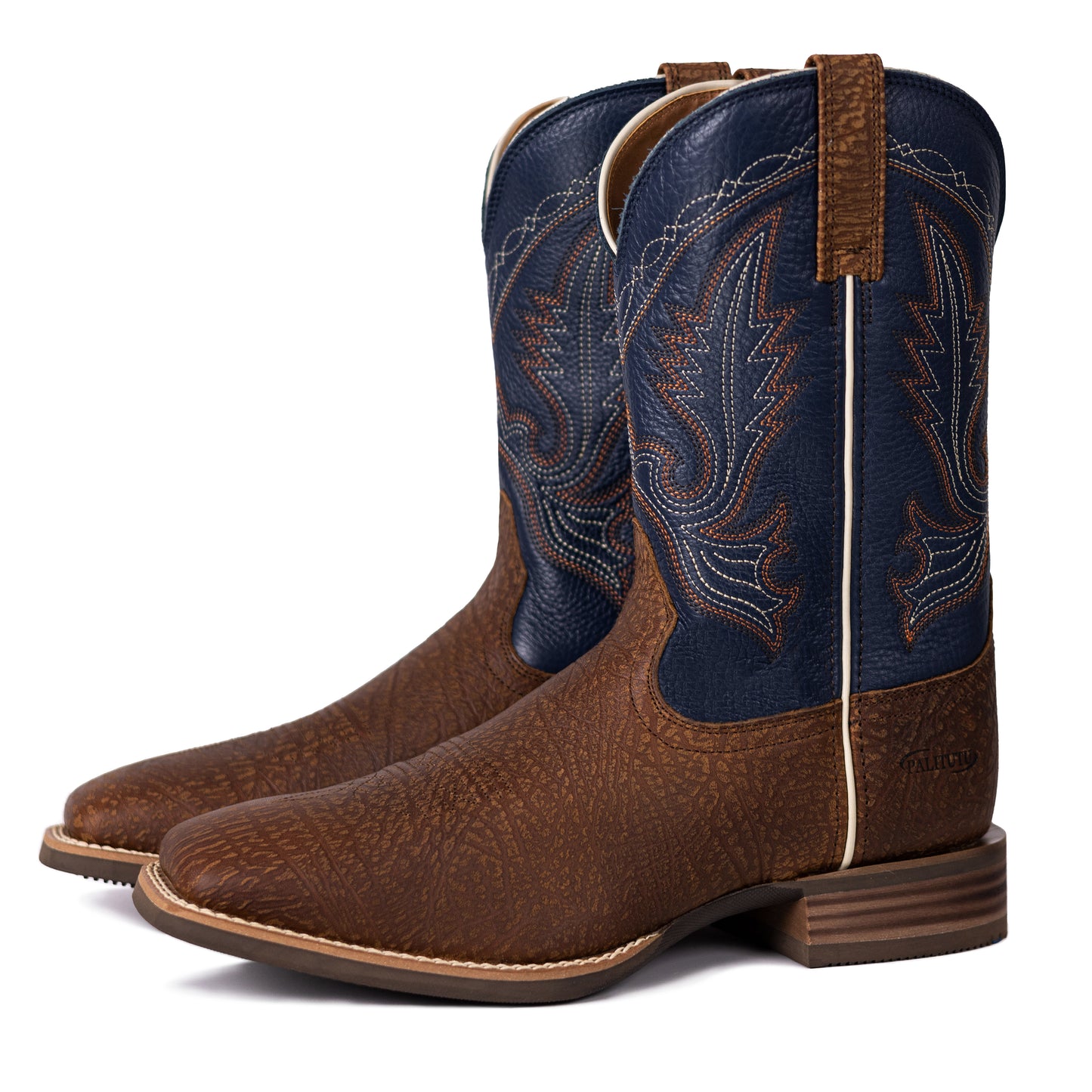 Palitutu MONROE Men's Western Cowboy Boots - Full Grain Leather, Square Toe PLT103616