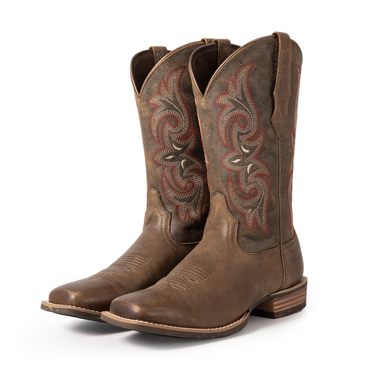 Palitutu ALESHA Women's Western Cowgirl Boots - Full Grain Leather, Square Toe PLT203602
