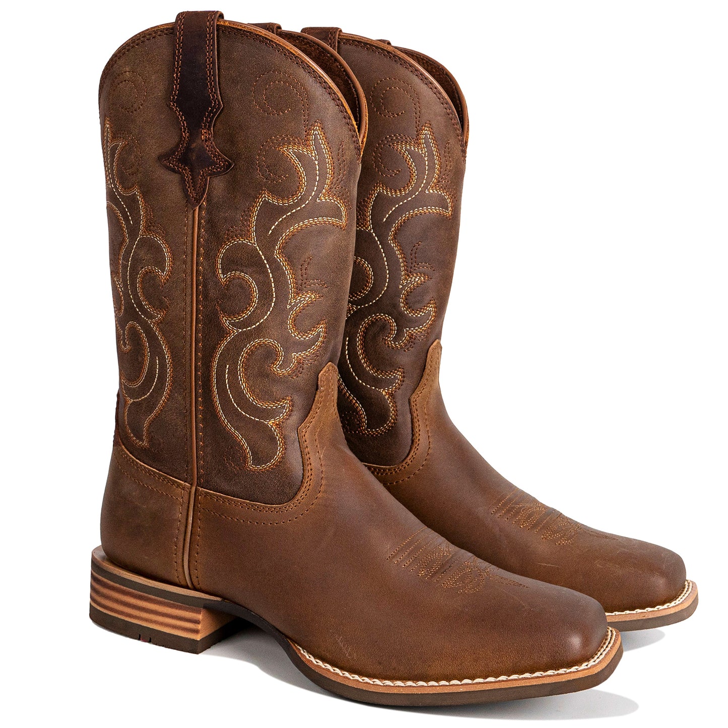 Palitutu AUTUMN Women's Western Cowgirl Boots - Full Grain Leather, Square Toe PLT203606