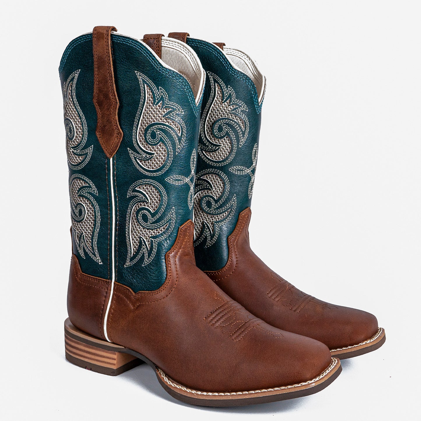 Palitutu JOLEEN Women's Western Cowgirl Boots - Full Grain Leather, Square Toe PLT203610