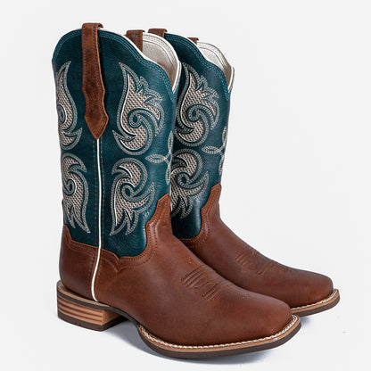 Palitutu JOLEEN Women's Western Cowgirl Boots - Full Grain Leather, Square Toe PLT203610
