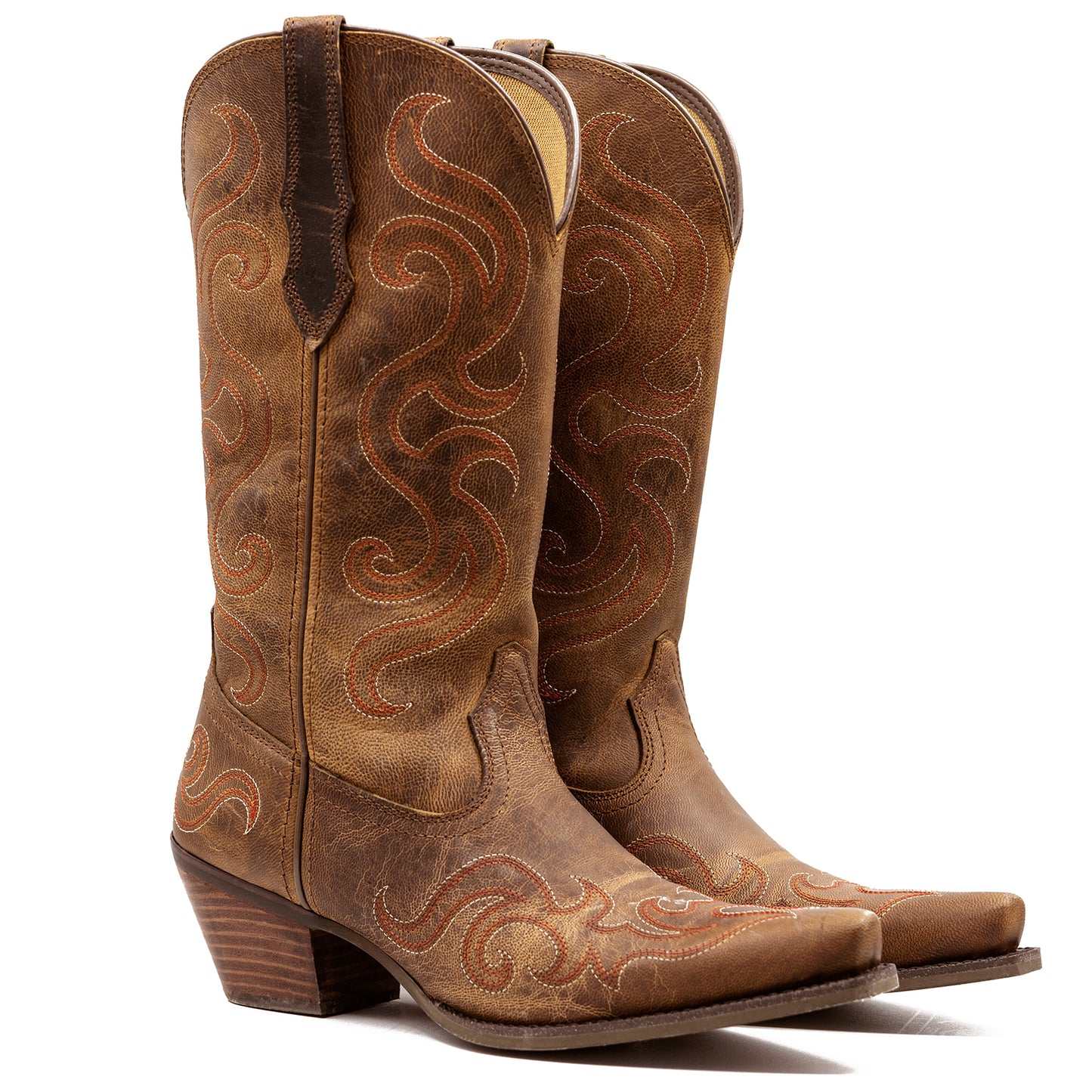 Palitutu JACKIE Women's Western Cowgirl Boots - Full Grain Leather, Snip Toe PLT203614