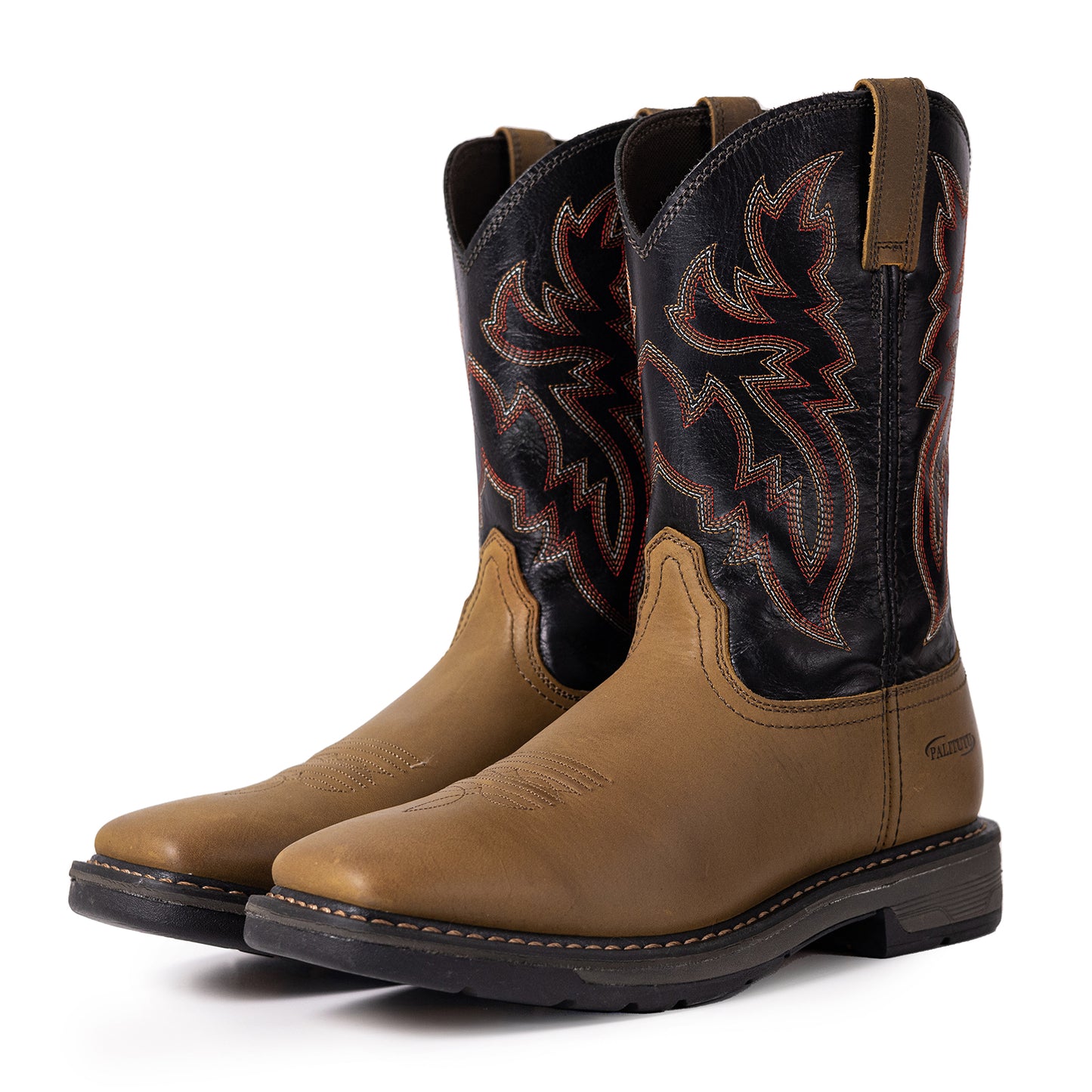 Palitutu EITAN Men's Work Boots - Full Grain Leather, Square Toe PLT403603