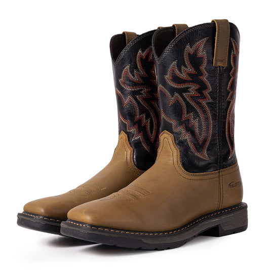 Palitutu EITAN Men's Work Boots - Full Grain Leather, Square Toe PLT403603