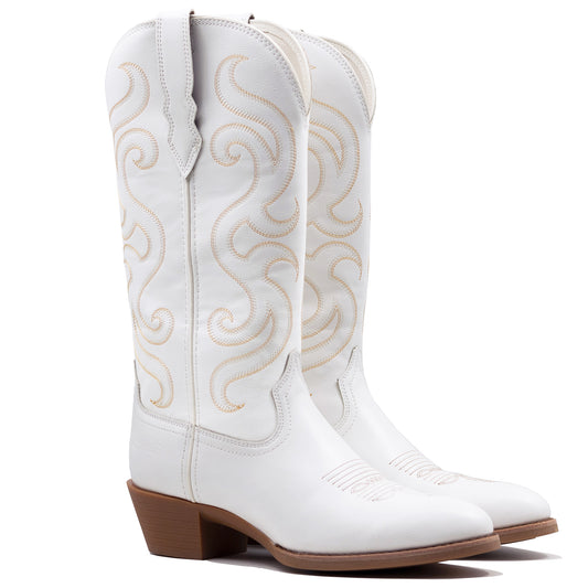 Palitutu FAYE Women's Western Cowgirl Boots - High-Grade Synthetic, Round Toe PLT703601B