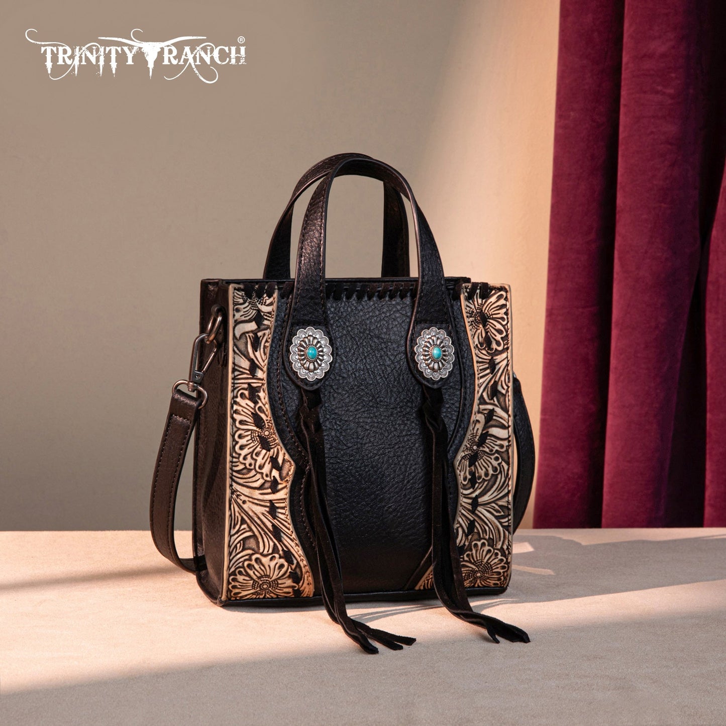 TR192-1605  Trinity Ranch Concho Collection Mini Tote/Crossbody