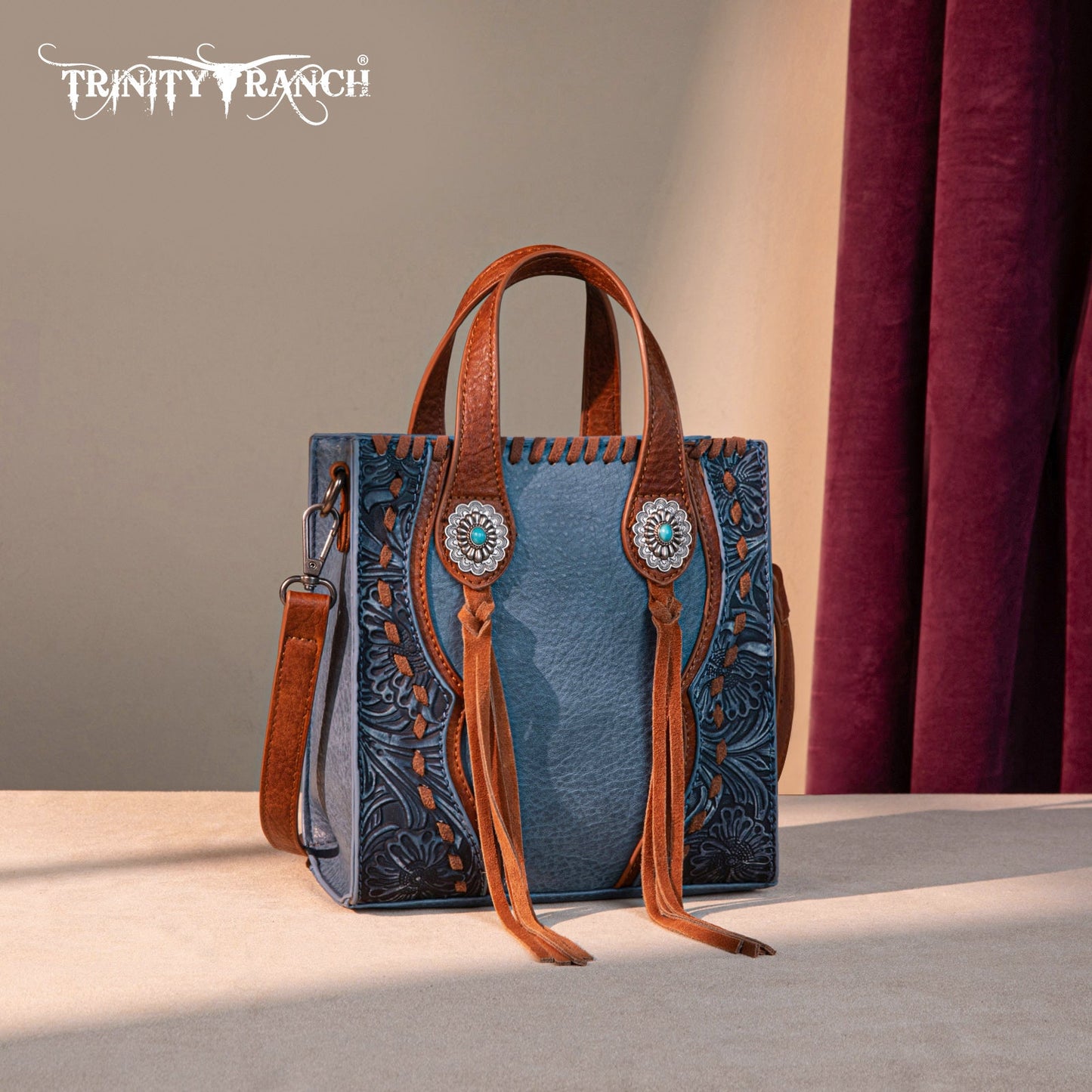 TR192-1605  Trinity Ranch Concho Collection Mini Tote/Crossbody