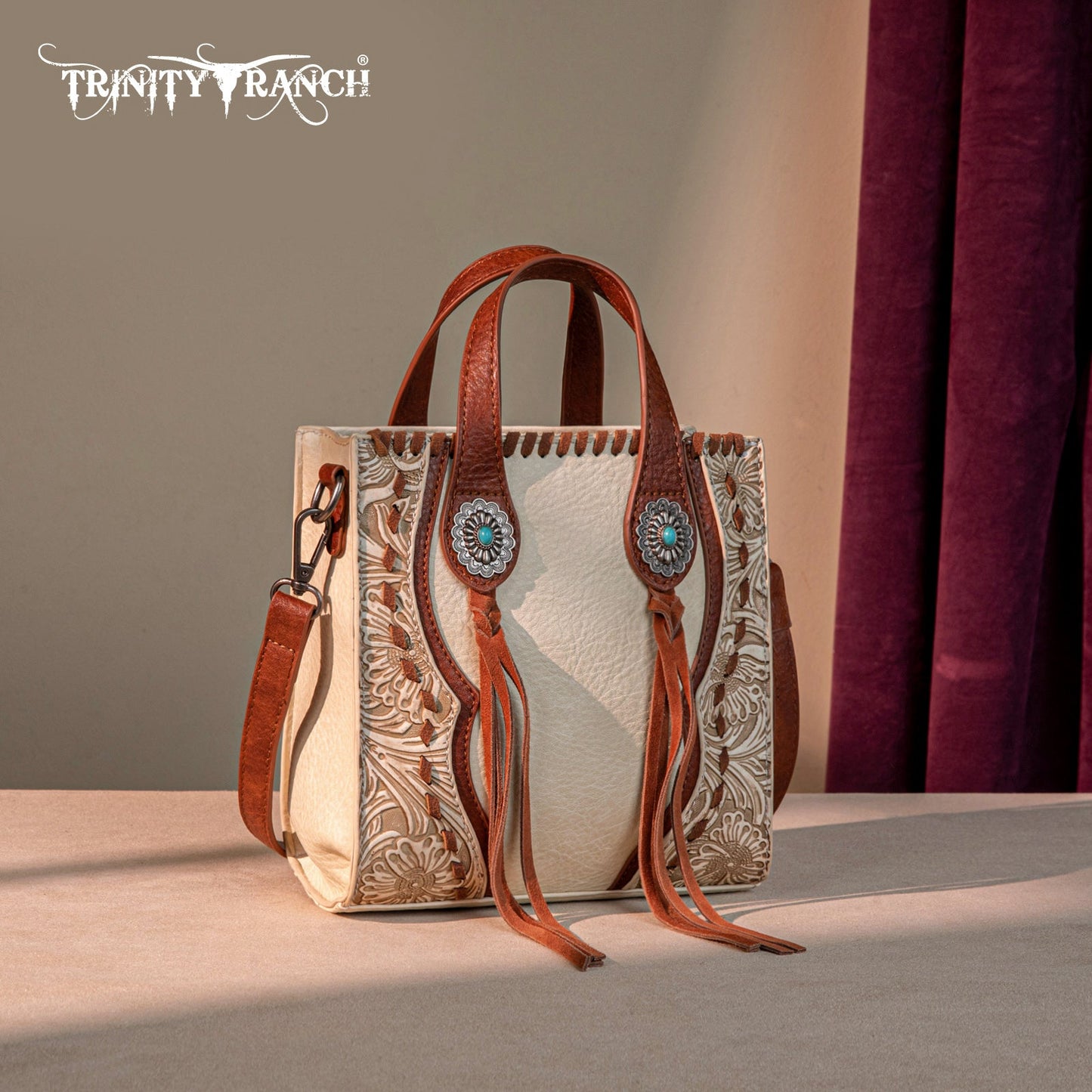 TR192-1605  Trinity Ranch Concho Collection Mini Tote/Crossbody