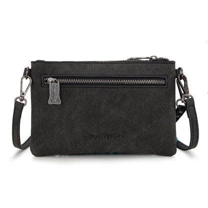 TR194-181  Trinity Ranch  Floral Tooled Collection Clutch/Crossbody - Black