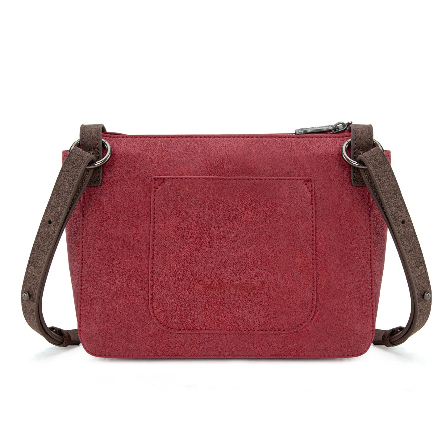 TR196-8287  Trinity Ranch Aztec Tooled Fringe Crossbody