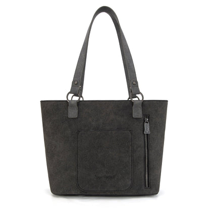 TR196G-8317  Trinity Ranch  Aztec Tooled Fringe Concealed Carry Tote