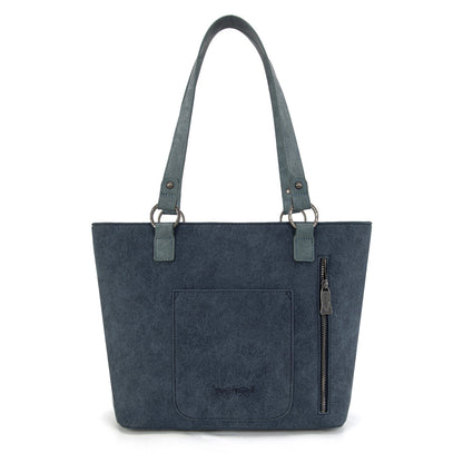 TR196G-8317  Trinity Ranch  Aztec Tooled Fringe Concealed Carry Tote