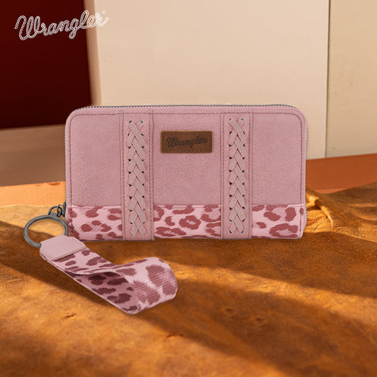 WG102-W006  Wrangler Leopard Print Wallet  -Pink