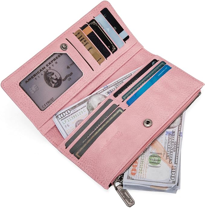 WG133-212 Wrangler Cow Print Bi-Fold Wallet - Pink