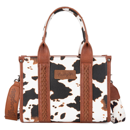 WG133-8120SBR  Wrangler Cow Print Concealed Carry Tote/Crossbody