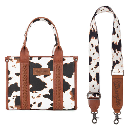 WG133-8120SBR  Wrangler Cow Print Concealed Carry Tote/Crossbody