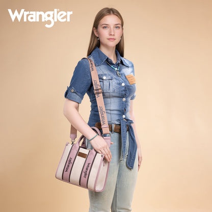 WG208-8120SDPK   Wrangler Color Block Tote/Crossbody - Dark Pink