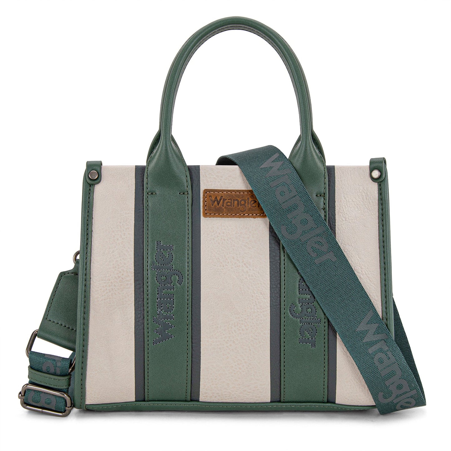 WG208-8120SGN   Wrangler Color Block Tote/Crossbody - Green