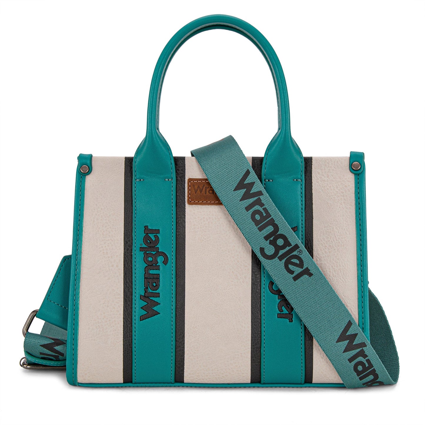 WG208-8120STQ   Wrangler Color Block Tote/Crossbody - Turquoise