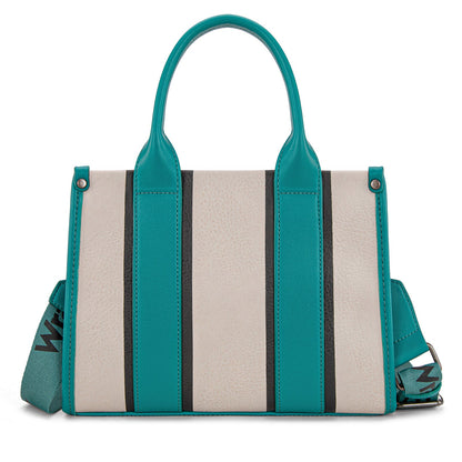 WG208-8120STQ   Wrangler Color Block Tote/Crossbody - Turquoise