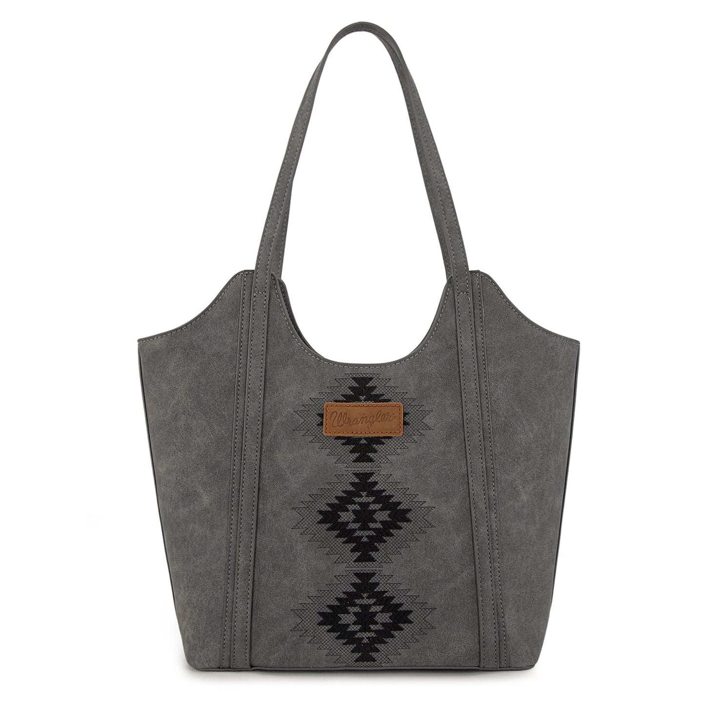 WG218-8250  Wrangler Aztec Embroidered Tote Bag- Black