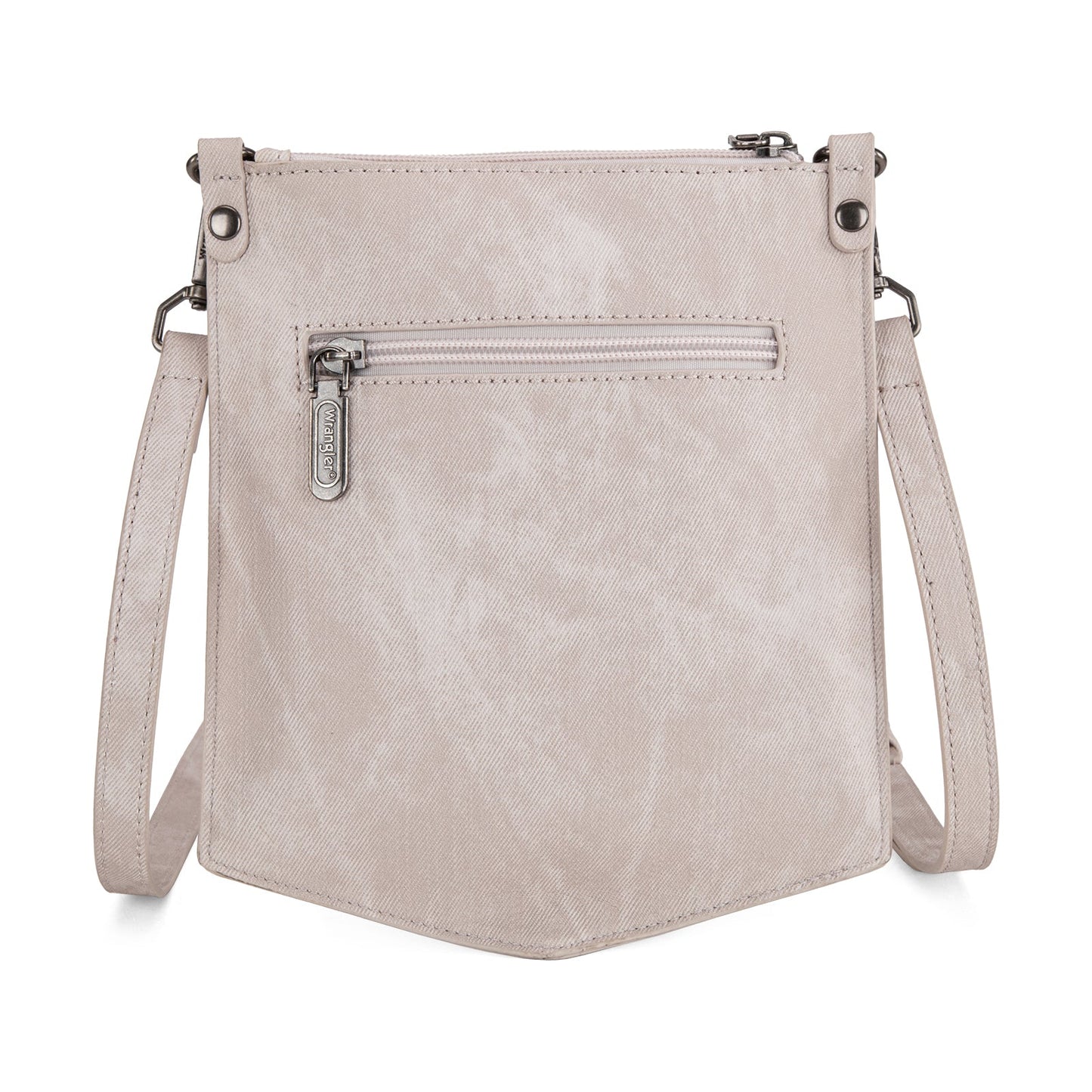 WG219-183  Wrangler "W" Stitch Water Repellent Denim Pocket  Crossbody- Beige