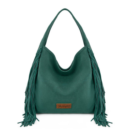 WG244-9182  Wrangler Fringe Studded Hobo Bag- Turquoise