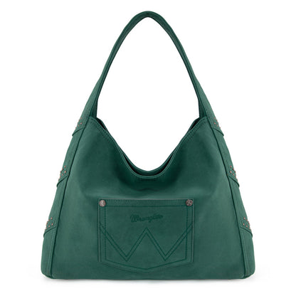 WG244-9182  Wrangler Fringe Studded Hobo Bag- Turquoise