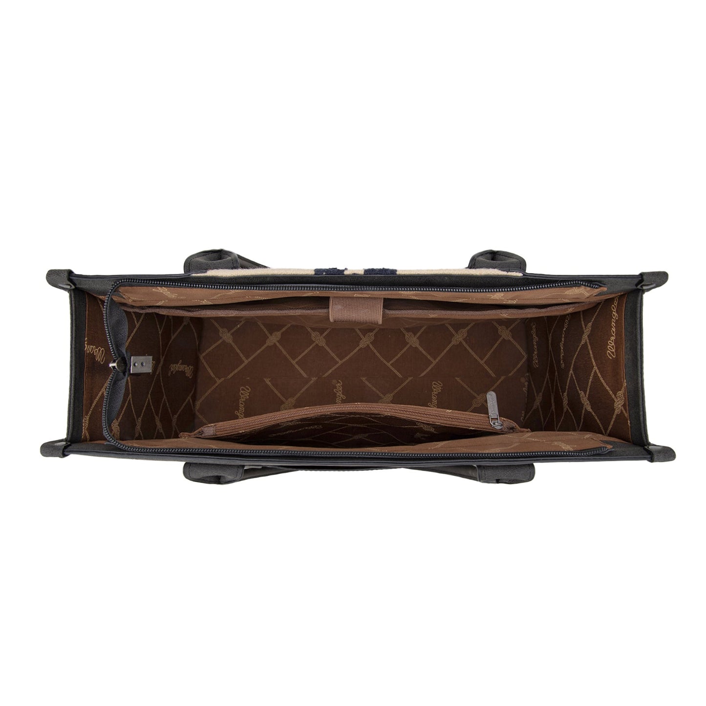WG226G-8119  Wrangler Tooled Aztec Pattern Print Concealed Carry Large Tote - Black