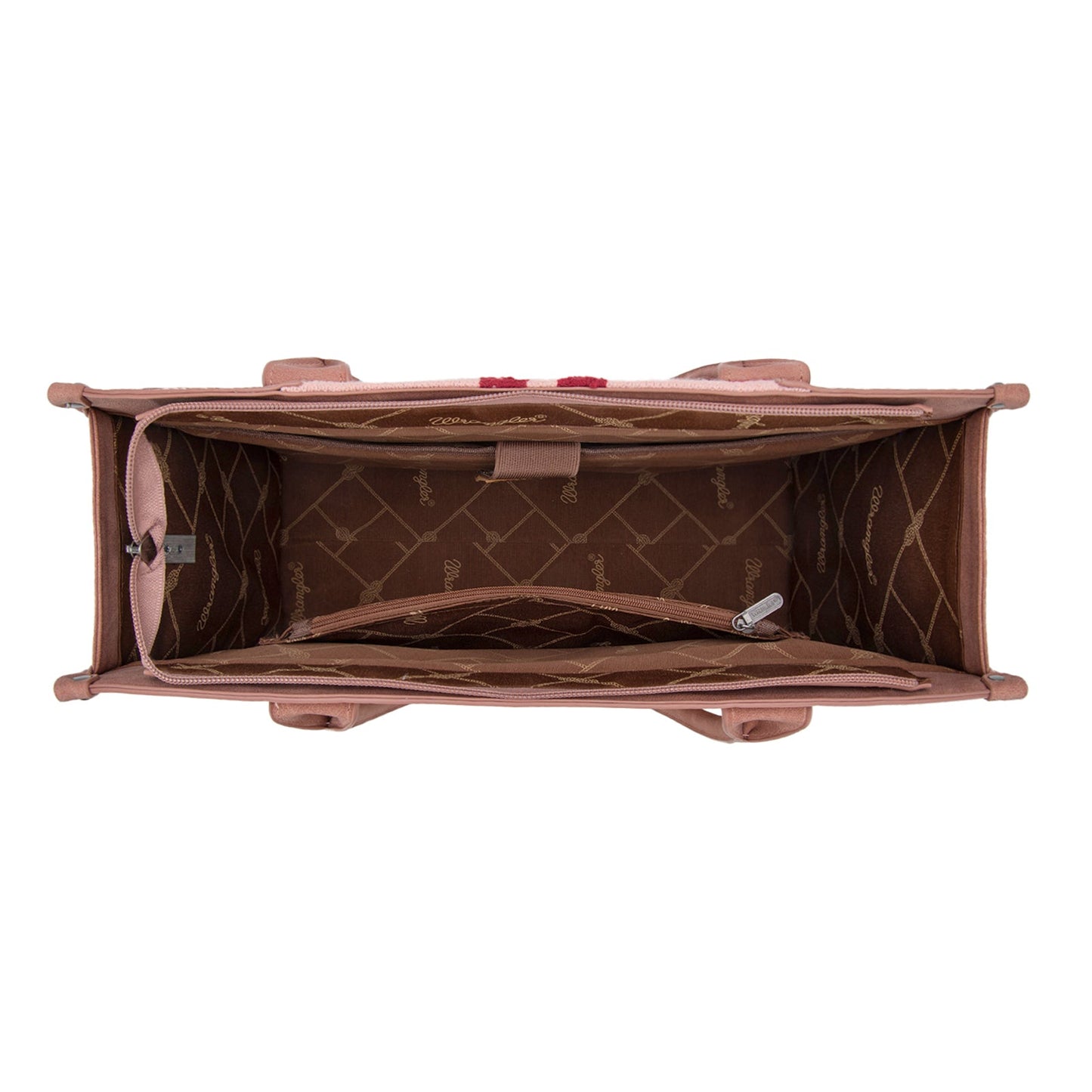 WG226G-8119  Wrangler Tooled Aztec Pattern Print Concealed Carry Large Tote -Dark Pink