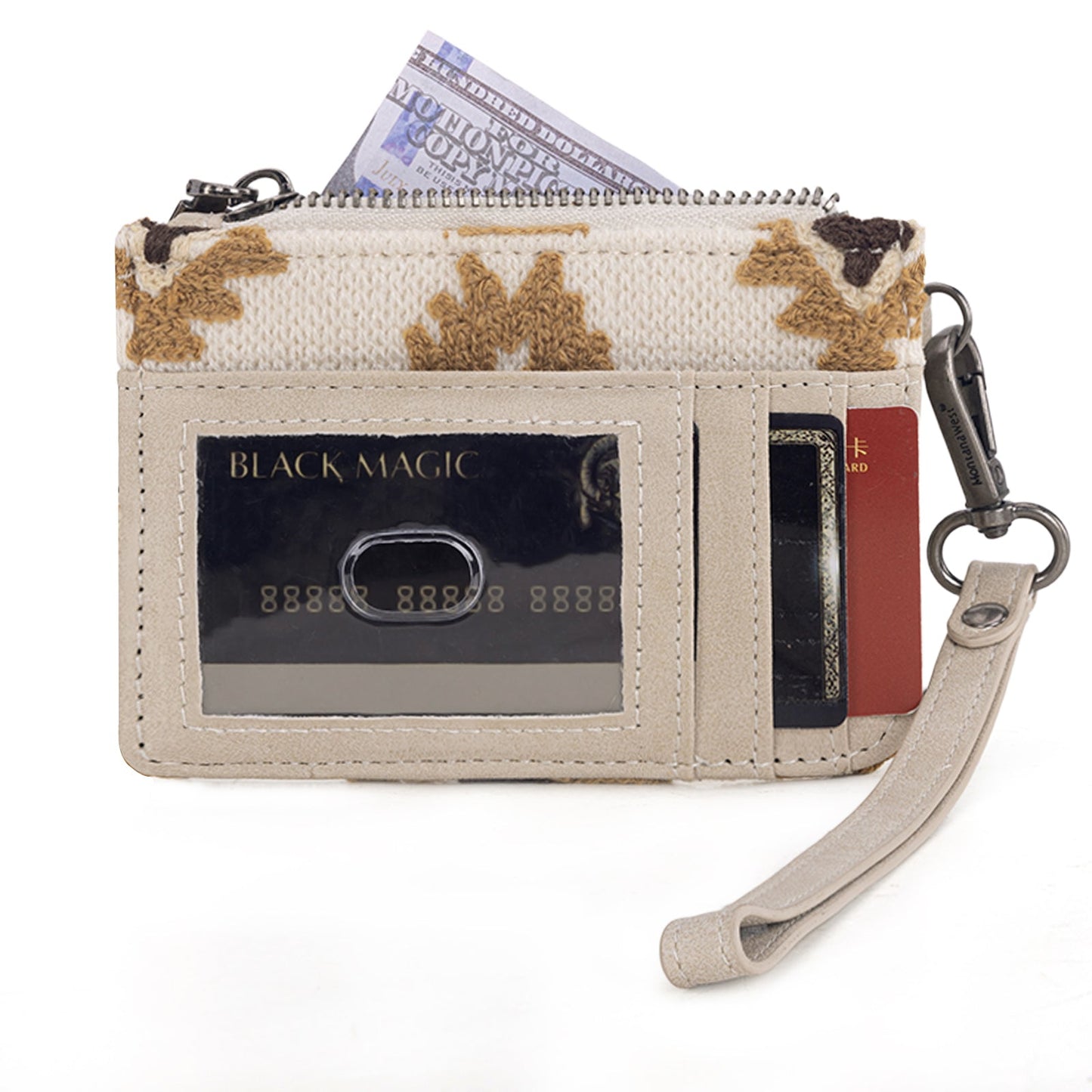 WG226-W069  Wrangler Aztec Print Card Wallet -Beige