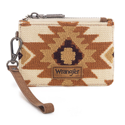 WG226-W069  Wrangler Aztec Print Card Wallet -Brown