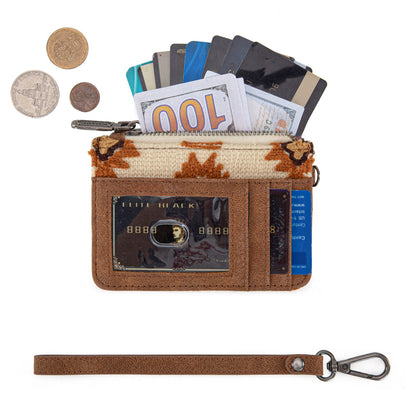 WG226-W069  Wrangler Aztec Print Card Wallet -Brown