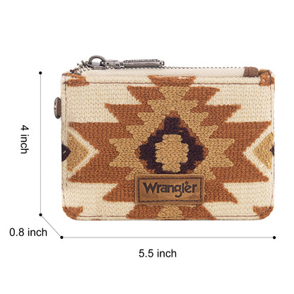 WG226-W069  Wrangler Aztec Print Card Wallet -Brown